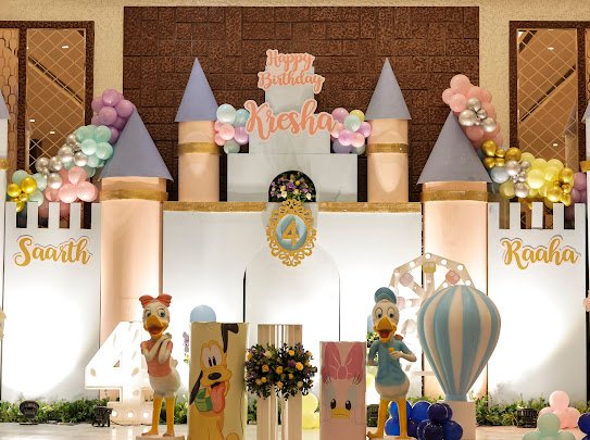 Luxury birthday and celebration table with florals and decor
